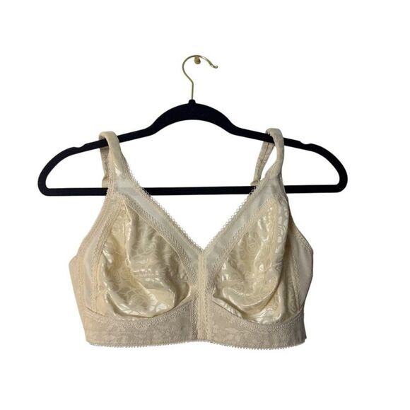 Playtex Other - Playtex Womens Floral Soft Cup Bra 38C Beige Full Coverage Non-Wired Adjustable